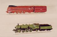 Dampflok mit Tender, MÄrklin, 1974-1976, Spur HO, Nr. 3092, grÜn/schwarz, Bayerische BR S 3/6, l. bespielt, Fkt. nicht geprÜft, im orig. Karton