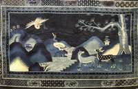 Pao Tou, China, um 1910/20 alt, feine glanzreiche Wolle auf Wolle, ca. 202 x 164 cm, SchÄtzwert: 4400,- EURO, Ehz: 2 (Altersbeding t ...