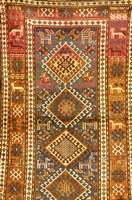 Schulaver Antik, Zentralkaukasus, 19. Jahrh undert, Wolle auf Wolle, ca. 215 x 133 cm, Sch Ätzwert: 2900,- EURO, Ehz: 4. außergewÖhnliche ...
