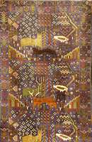 Zakini, Afghanistan, ca. 30 Jahre, Wolle auf Wolle, ca. 200 x 114 cm, SchÄtzwert: 850.- EURO, EHZ: 2-3. Tierzeichnungen im Fond.