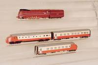 Triebwagenzug, MÄrklin, 70er Jahre, Spur HO, TEE, Trans Europ Express, im orig. Karton, min . bespielt, intakt, sammelwÜrdig