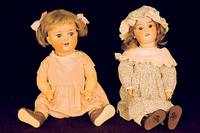 Porzellankopfpuppe, Simon & Halbig, um 1910-15 , Nr. 1078, Kurbelkopf, Masse- und Holz- gliederkÖrper, Kugelgelenke, feststehende blaue Glasaugen, ...