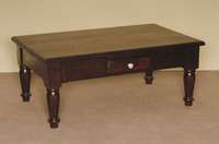 Couchtisch, deutsch, um 1890, GrÜnderzeit, Weichholz masssiv, dunkel gebeizt und lackiert, gedrechselte Beine aus dem Vollholz, kanneliert, Zarge ...