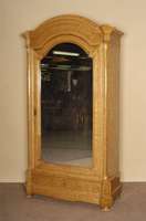 WÄsche- oder Kleiderschrank, deutsch, um 1880 , Korpus Eiche, Vogelaugenahornfurnier, sehr seltene Holzart, eintÜriges MÖbel mit großem ...