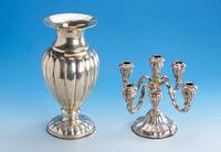 Große Silbervase, 800er Silber, gebauchte Form, ca. 1050 g, H ca. 34 cm