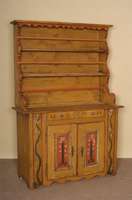 Aufsatzschrank, Schwarzwald/Elsaß, um 1840/50, Unterteil aus der Zeit, 2. Barock, Zarge mehrfach geschwungen, FÜllungen einfach getreppt bzw. ...