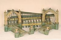 EisenbahnbrÜcke, MÄrklin, vor 1900, Spur 1, Blech, handkoloriert, in der Lit. Ähnl. abgebildet, stark korrodiert, Speicherfund, absolut ...