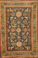 Blattgabel-Shirwan (Chila), auch sog. "BlÜt en-Teppich", SÜdrußland Ostkaukasus Kuba-Gebie t, um 1920 alt, Wolle auf Baumwolle, ca. 176 ...