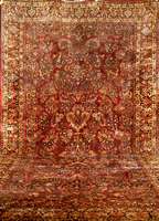 Sarogh Antik (Us Re-Import), Westpersien, u m 1910 antik, feine glanzreiche Wolle auf Baum wolle, ca. 538 x 275 cm, SchÄtzwert: 23000,- E URO, Ehz: ...