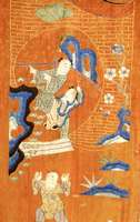 Textil, China, um 1840, reine Naturseide, ca. 218 x 48 cm, SchÄtzwert: 2400.- EURO, EHZ: