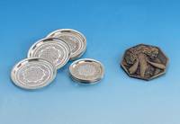 12 Untersetzer Silber, Persien 40er Jahre, ca. 665 g, D. ca. 7.8 und 9.8 cm