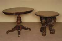 Beistell- bzw. Rauchtisch, deutsch, um 1900/10, 3-fÜßig, mit TatzenfÜßen, in AkanthusblÄttern und Veluten auslaufend, Eiche massiv, ...