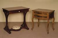 NÄhtisch, deutsch, um 1880/90, im sogenannten englischen Stil, wohl im Dresdner Raum gefertigt, Korpus Weichholz, ausgewÄhltes Mahagonifurnier ...