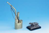 Briefbeschwerer, wohl WMF um 1900, Metall, in Form von 2 Dackeln, auf schwarzer Granitplatte montiert, ca. 12 x 8 cm