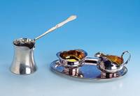 TeekÄnnchen, osmanisch um 1860, Tremoulierstich, Silber, Meistermarke und Feingehaltszeichen, ca. 195 g, sehr selten, H ca. 8.5 cm, L. ca. 25 cm