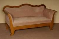 SpÄtbiedermeiersofa, sÜddeutsch, um 1845/50, Rahmen Eiche massiv, z.T. erneuert, Polsterung alt belassen, altrosa Bezug 60er Jahre, ...