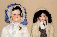 Porzellankopfpuppe, Armand Marseille, 990 A 12 M, um 1925, Charakter-Baby, MassekÖrper, blaue Paperweightschlafaugen, offener Mund, 2 ZÄhnchen ...