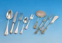 4 Teile Vorlegebesteck, Koch & Bergfeld, um 1895, 800er Silber teilverg., Griffe mit Maskeron, FrÜhbarockstil, partiell nachge- stochen