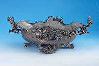 Jardiniere, deutsch Hanau um 1892/95, fÜr Österreich gemacht, 830er Silber, Rokokostil, oval, 8-fach geschweift, in sich gebogt und gebaucht, ...