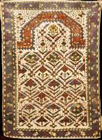 Weißgrundiger Daghestan (Gebetsteppich), S Üdrußland Ostkaukasus, 19. Jahrhundert antik, Wolle auf Wolle, ca. 100 x 72 cm (sehr seltene s Maß), ...