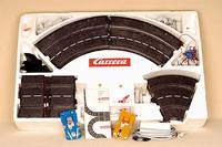 Carrera-Bahn, 60er Jahre, Hockenheim 30350, mit 2 Autos und div. Schienen, im orig. Karton , dieser stÄrker besch., lt. Einl. intakt