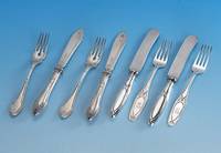 Fischbesteck fÜr 6 Personen, deutsch um 1900, 800er Silber, Wilkens Bremen, klassizistisch mit leichtem Jugendstileinschlag, wenige ...