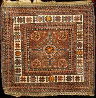 Feine Afschar Taschenfront Antik, Südpersie n, Naturfarben, um 1900, Wolle auf Wolle, ca. 44 x 44 cm, gute feine Knüpfung, lockerer Grif f, ...