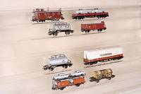 Konvolut 10 GÜterwagen, MÄrklin, 50er/60er Jahre, Spur HO, Nr. 4514, 4520, 4601, 4604, 313/1, 4570, 315/1, 4607, 4501 und 4515, alle fast ...