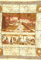 Bedruckter Schal, Deutschland, um 1820, Baumwolle, ca. 101 x 97 cm, Schätzwert: 1200.- EURO, Thema: Napoleonische Kriege, EHZ: 3, kleine Risse
