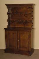 Kannenstock, deutsch/wohl Westfalen, um 1780, Eiche massiv, Unterteil 2-tÜrig, mit dahinterliegenden RegalbÖden, Kufen und Fußleiste wohl ...