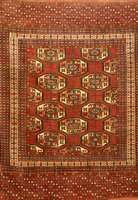 Yomut Herdteppich, Turkmenistan, um 1910, Wolle auf Wolle, ca. 130 x 109 cm, Schätzwert: 750.- EURO, EHZ: 2 (guter Erhaltungszustand), seltenes ...