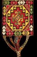 Salz-oder Teetasche, Turkmenistan, um 1910, Petit Point Stickerei in Seide, ca. 35 x 31 cm , feine handarbei, Ehz: 2, Schätzwert: 950,-EU RO