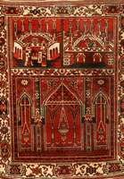 Ersari Gebetsbrücke, Turkmenestan, um 1940, Wolle auf Wolle, ca. 109 x 84 cm, Schätzwert: 1200.- EURO, EHZ: 3, Selten mit Moschee Motiv im Fond, ...