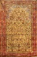 Keschan Seide fein Antik, Zentralpersien, 19.Jahrhundert, reine Naturseide mit Pflanzenf arben, ca. 196 x 130 cm, Ehz: 5. Antiker Seide n Keschan ...