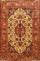 Keschan Seide Antik, Zentralpersien, um 190 0, hochwertige glanzreiche mit Naturfarben gef Ärbte reine Naturseide, ca. 203 x 135 cm, sehr feine ...