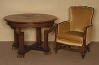 Stuhlsesselpaar, Frankreich, um 1900, Barockstil, Buche massiv, gelber Mohairbezug, Gestell geschweift und reich gedrechselt, Gebrauchsspuren, ...