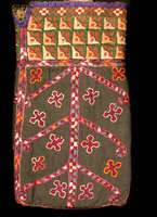 GÜrteltasche der MÄnner, Usbekistan, um 1890, Kattun mit Seidenstickerei, ca. 23 x 13 cm, SchÄtzwert: 350.- EURO, EHZ: 2