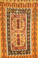 Anatol-Kelim, Türkei, um 1940, Wolle auf Wolle, ca. 194 x 119 cm, Schätzwert: 1200.- EURO, EHZ: 2, reinigungsbedürftig, aussergew?hn liches Motiv.