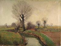 Reuter, Wilhelm, 1874-1958, DÜsseldorfer Landschaftsmaler, baumbestandene Heidelandschaft, Öl/Lwd, re.u. sign., min. Lwdschaden, Lwd rest., ca. ...