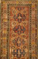 Schirwan Kuba alt, Kaukasus, um 1910/20, Wolle auf Wolle, ca. 227 x 139 cm, Schätzwert: 2800.- EURO, EHZ: 4-5, Selten mit Kufi Bordüre und vier ...