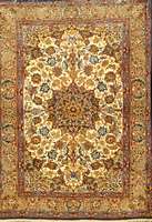 Esfahan Kork fein, Persien, ca. 30 Jahre, Korkwolle mit und auf Seide, ca. 147 x 107 cm, Schätzwert: 2400.- EURO, EHZ: 2 (guter Erhaltu ...