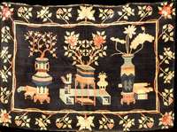 Seltener Pou Tou Antik, China, um 1900, Wolle auf Baumwolle, ca. 233 x 160 cm, SchÄtzwert: 7900.- EURO, EHZ: 2 (altersbedingt in einen sehr ...
