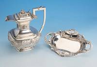 Kaffeekanne, Indien um 1900, Silber gepr., fÜr den engl. Markt gemacht, Friese mit Darst. von Vishnu in versch. Inkarnationen, total ca. 1125 g, ...