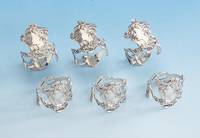 6 Jugendstil-Serviettenringe, deutsch um 1900, reiner Jugendstil, 800er Silber, typ. Jugenstilmotiv: MÄdchenkopf mit wallendem Haar in Reif ...