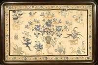 Seidenstickerei, China, um 1900, reine Naturseide, ca. 103 x 67 cm, SchÄtzwert: 1300.- EURO, EHZ: 3, eingerahmt
