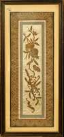 Seidenstickerei, China, um 1900, reine Naturseide, ca. 58 x 22 cm, SchÄtzwert: 1400.- EURO, EHZ: 3, eingerahmt