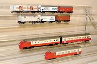 Konvolut 6 GÜterwagen, MÄrklin, Spur HO, best. aus: 1 x 4416, 1 x 306 (ohne Schleifer, mit Schlußlampen), Kulmbacher ReichelbrÄu, Sea Land ...
