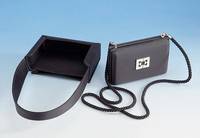ESCADA-Abendtasche, schwarzer Satin, "Taschengarage" mit Druckknopf und Henkel ca. H ca. 27 cm, Innentasche herausnehmbar mit ...