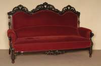 Prunksofa, deutsch, um 1870/80, Palisander massiv, z.T. geschwÄrzt, eklektizistisch, Barockstil vorherrschend mit klassizistischen und ...