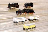 3 Dampfloks. MÄrklin, 50er Jahre, Spur HO, best. aus: 2 x CM 800 (3000), Version 2, 1 x im orig. Karton, FM 800 (3003), im Nachbau Karton, Tender ...